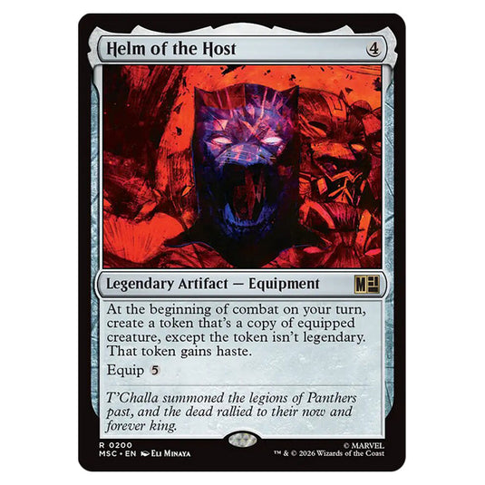 Helm of the Host 0200 card from the Magic The Gathering set Marvel Super Heroes Commander