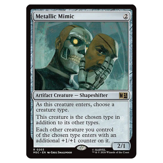 Metallic Mimic 0203 card from the Magic The Gathering set Marvel Super Heroes Commander