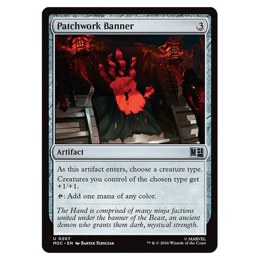 Patchwork Banner 0207 card from the Magic The Gathering set Marvel Super Heroes Commander