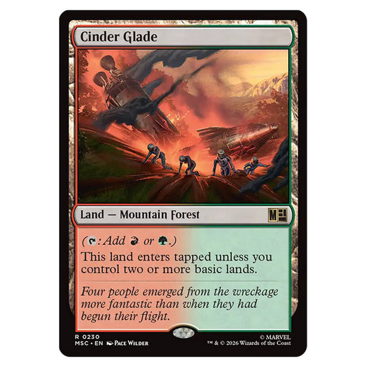 Cinder Glade 0230 card from the Magic The Gathering set Marvel Super Heroes Commander