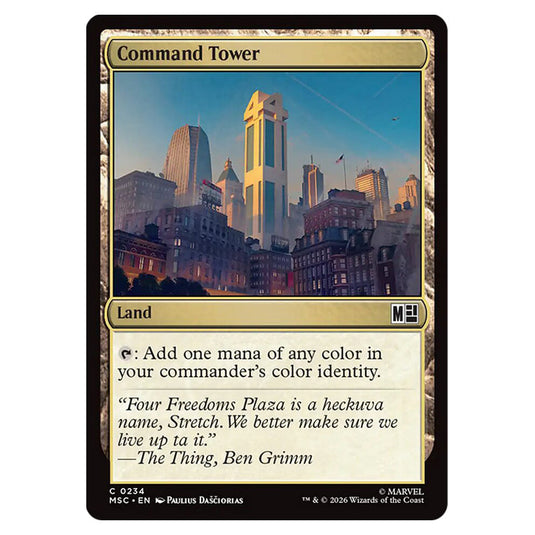 Command Tower 0234 card from the Magic The Gathering set Marvel Super Heroes Commander