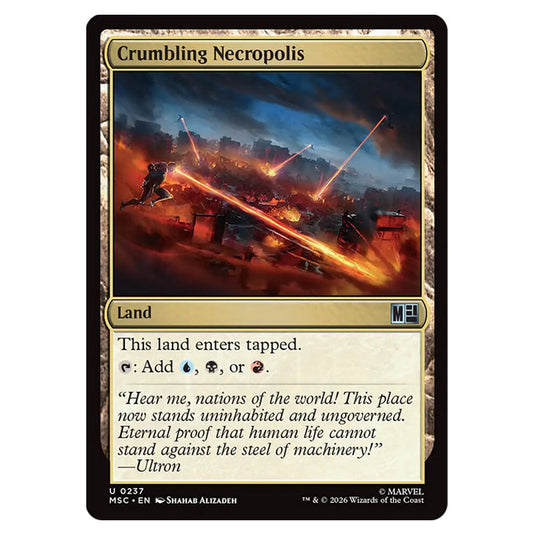 Crumbling Necropolis 0237 card from the Magic The Gathering set Marvel Super Heroes Commander