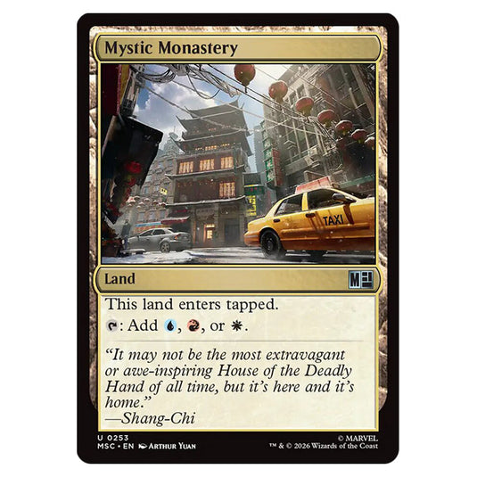 Mystic Monastery 0253 card from the Magic The Gathering set Marvel Super Heroes Commander
