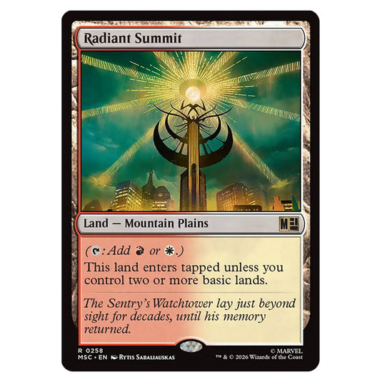Radiant Summit 0258 card from the Magic The Gathering set Marvel Super Heroes Commander