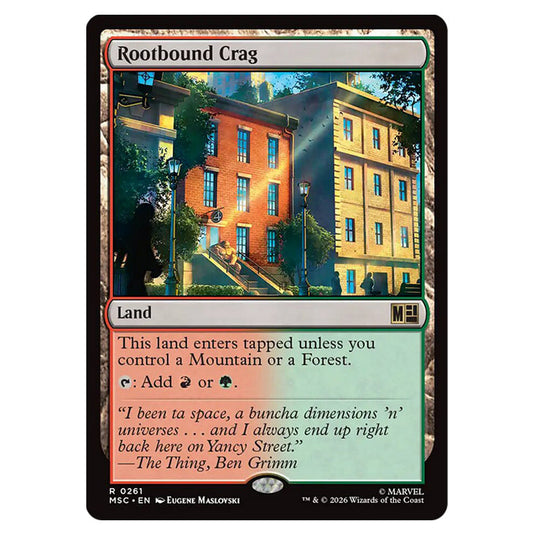 Rootbound Crag 0261 card from the Magic The Gathering set Marvel Super Heroes Commander