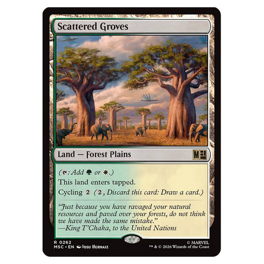 Scattered Groves 0262 card from the Magic The Gathering set Marvel Super Heroes Commander