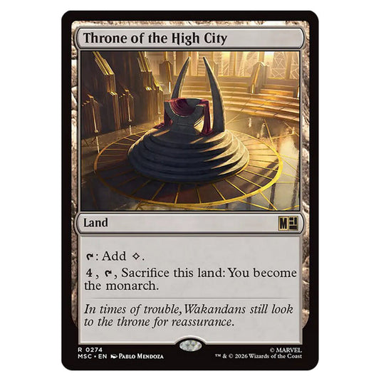 Throne of the High City 0274 card from the Magic The Gathering set Marvel Super Heroes Commander