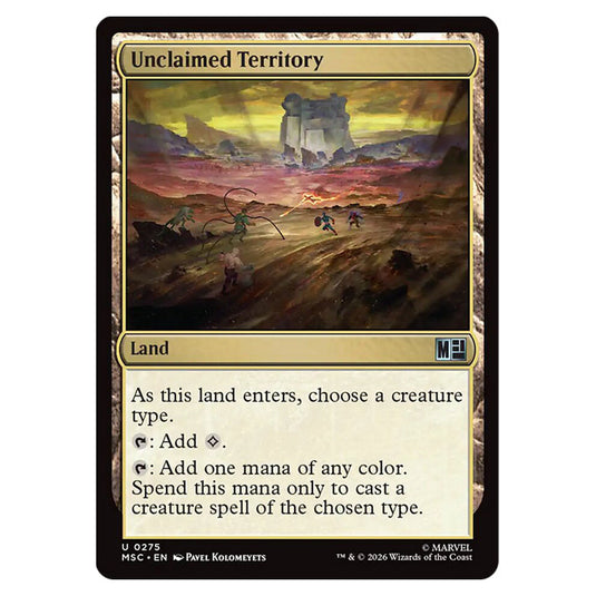 Unclaimed Territory 0275 card from the Magic The Gathering set Marvel Super Heroes Commander