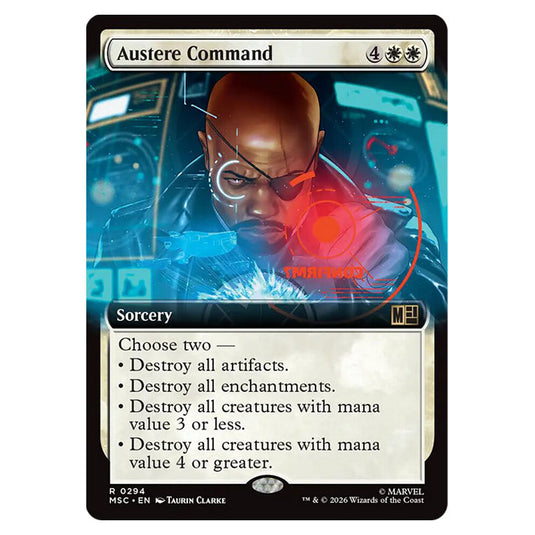 Austere Command 0294 card from the Magic The Gathering set Marvel Super Heroes Commander