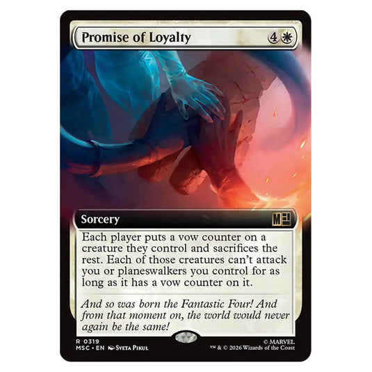Promise of Loyalty 0319 card from the Magic The Gathering set Marvel Super Heroes Commander