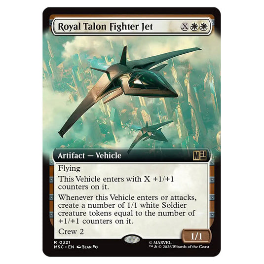 Royal Talon Fighter Jet 0321 card from the Magic The Gathering set Marvel Super Heroes Commander