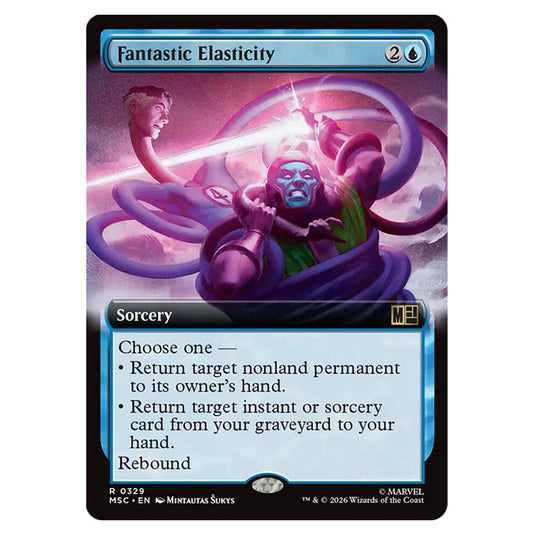 Fantastic Elasticity 0329 card from the Magic The Gathering set Marvel Super Heroes Commander