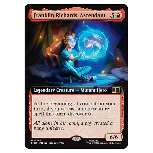 Franklin Richards, Ascendant 0362 card from the Magic The Gathering set Marvel Super Heroes Commander