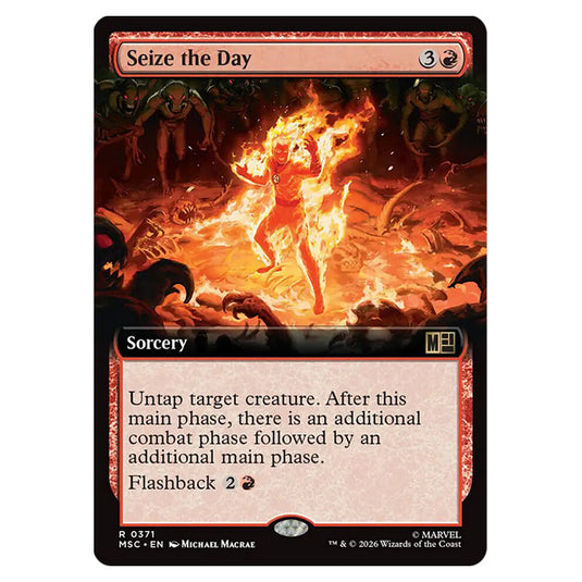 Seize the Day 0371 card from the Magic The Gathering set Marvel Super Heroes Commander
