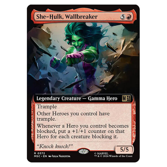 She-Hulk, Wallbreaker 0372 card from the Magic The Gathering set Marvel Super Heroes Commander