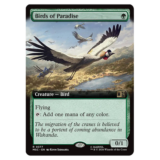 Birds of Paradise 0377 card from the Magic The Gathering set Marvel Super Heroes Commander