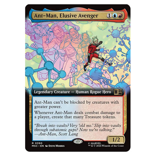 Ant-Man, Elusive Avenger 0390 card from the Magic The Gathering set Marvel Super Heroes Commander