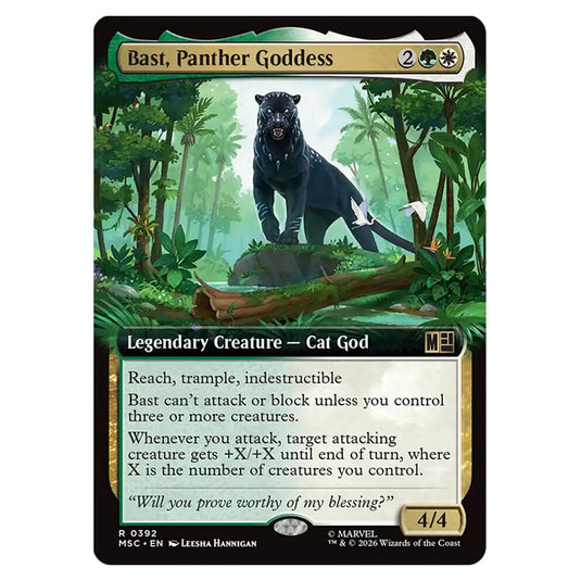 Bast, Panther Goddess 0392 card from the Magic The Gathering set Marvel Super Heroes Commander