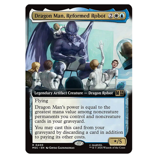 Dragon Man, Reformed Robot 0400 card from the Magic The Gathering set Marvel Super Heroes Commander