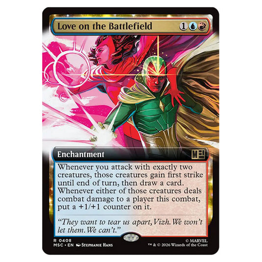 Love on the Battlefield 0408 card from the Magic The Gathering set Marvel Super Heroes Commander
