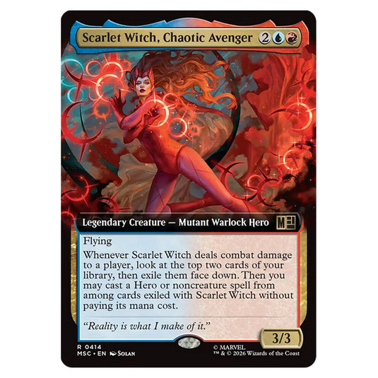 Scarlet Witch, Chaotic Avenger 0414 card from the Magic The Gathering set Marvel Super Heroes Commander