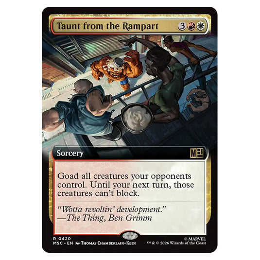Taunt from the Rampart 0420 card from the Magic The Gathering set Marvel Super Heroes Commander