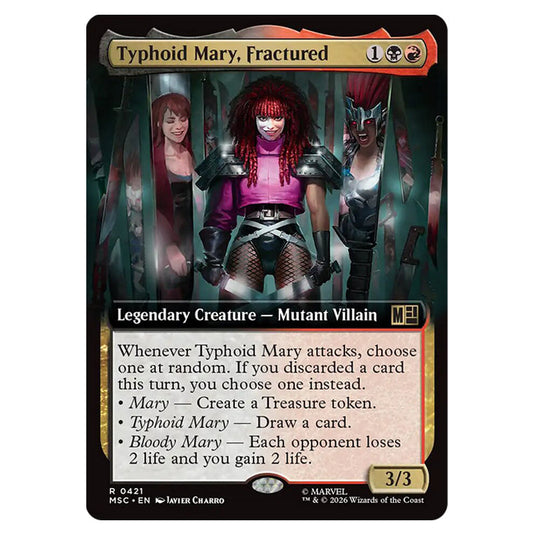Typhoid Mary, Fractured 0421 card from the Magic The Gathering set Marvel Super Heroes Commander