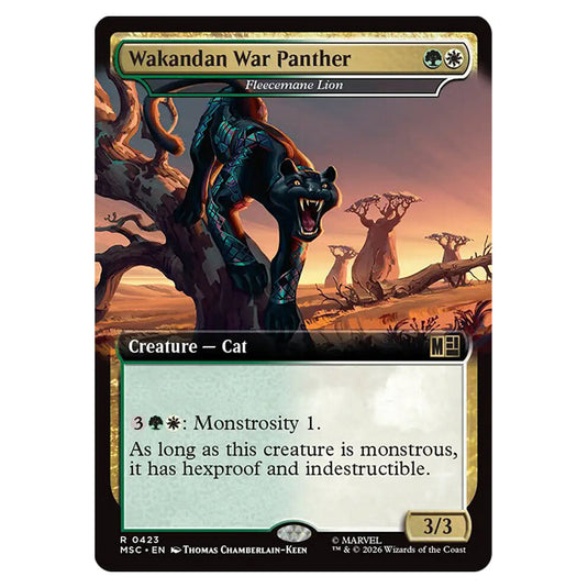 Fleecemane Lion 0423 card from the Magic The Gathering set Marvel Super Heroes Commander
