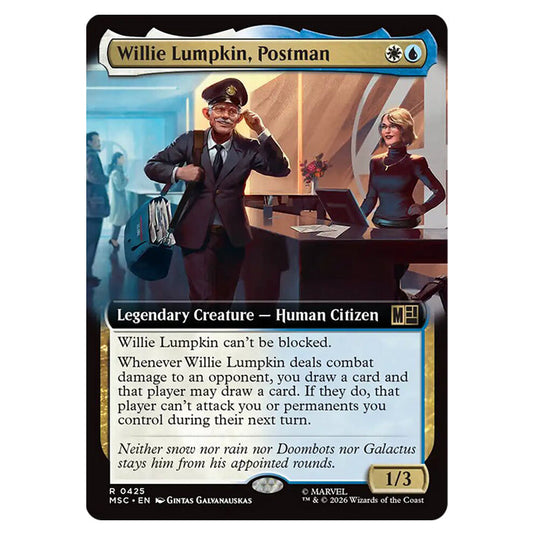 Willie Lumpkin, Postman 0425 card from the Magic The Gathering set Marvel Super Heroes Commander