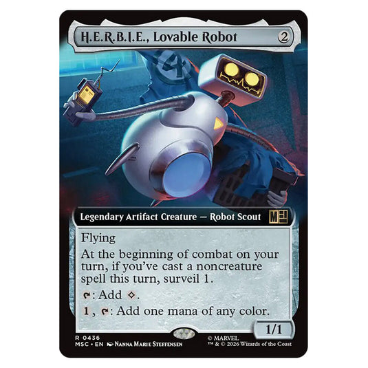 H.E.R.B.I.E., Lovable Robot 0436 card from the Magic The Gathering set Marvel Super Heroes Commander