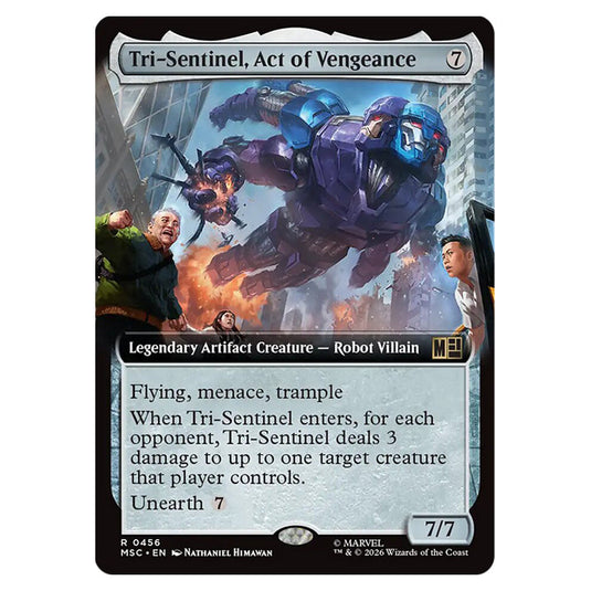 Tri-Sentinel, Act of Vengeance 0456 card from the Magic The Gathering set Marvel Super Heroes Commander