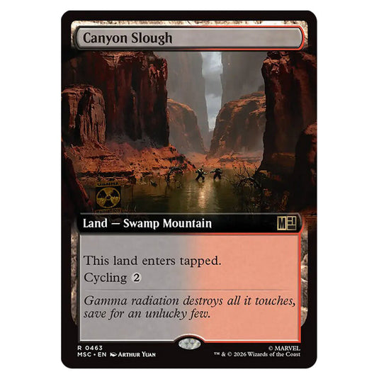 Canyon Slough 0463 card from the Magic The Gathering set Marvel Super Heroes Commander