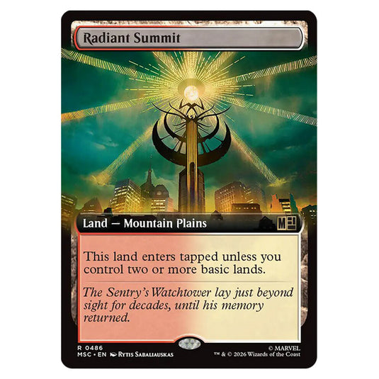 Radiant Summit 0486 card from the Magic The Gathering set Marvel Super Heroes Commander
