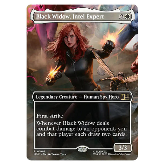 Black Widow, Intel Expert 0504 card from the Magic The Gathering set Marvel Super Heroes Commander