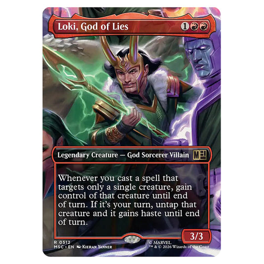 Loki, God of Lies 0512 card from the Magic The Gathering set Marvel Super Heroes Commander