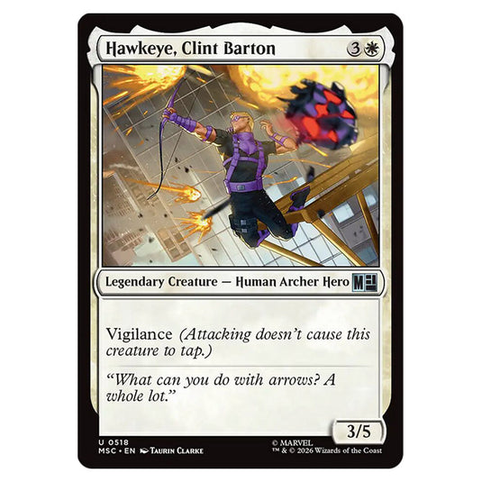 Hawkeye, Clint Barton 0518 card from the Magic The Gathering set Marvel Super Heroes Commander