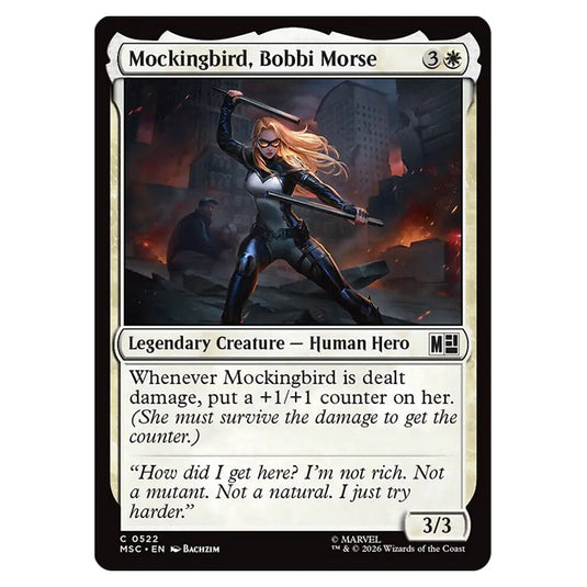 Mockingbird, Bobbi Morse 0522 card from the Magic The Gathering set Marvel Super Heroes Commander