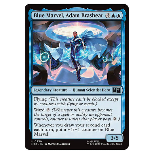 Blue Marvel, Adam Brashear 0530 card from the Magic The Gathering set Marvel Super Heroes Commander