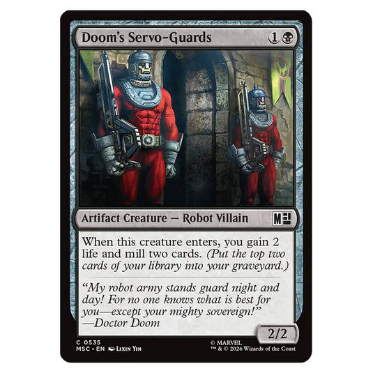 Doom's Servo-Guards 0535 card from the Magic The Gathering set Marvel Super Heroes Commander