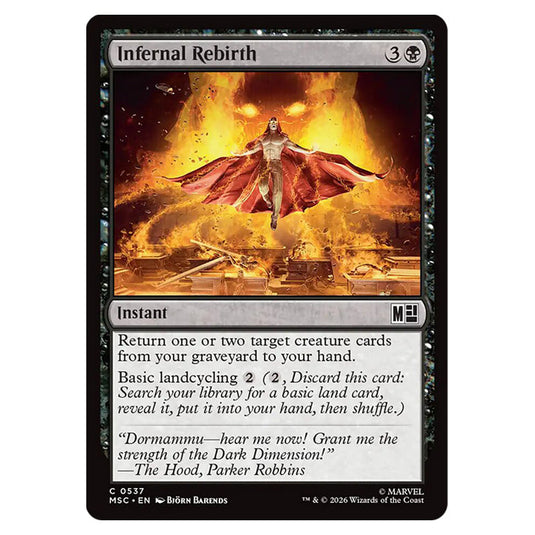 Infernal Rebirth 0537 card from the Magic The Gathering set Marvel Super Heroes Commander