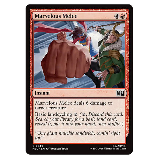 Marvelous Melee 0549 card from the Magic The Gathering set Marvel Super Heroes Commander