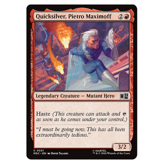 Quicksilver, Pietro Maximoff 0551 card from the Magic The Gathering set Marvel Super Heroes Commander