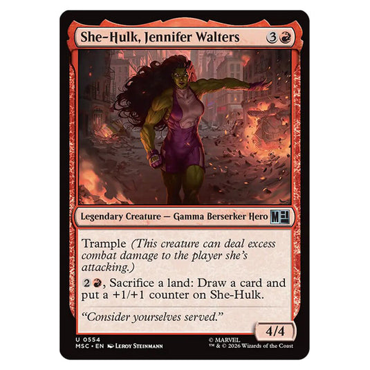 She-Hulk, Jennifer Walters 0554 card from the Magic The Gathering set Marvel Super Heroes Commander