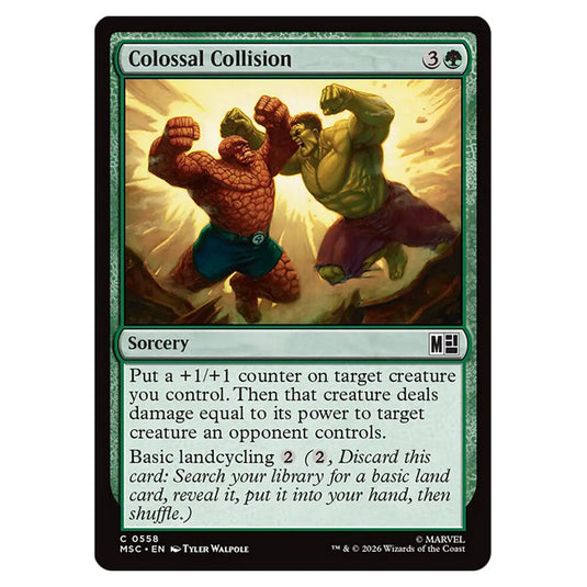 Colossal Collision 0558 card from the Magic The Gathering set Marvel Super Heroes Commander