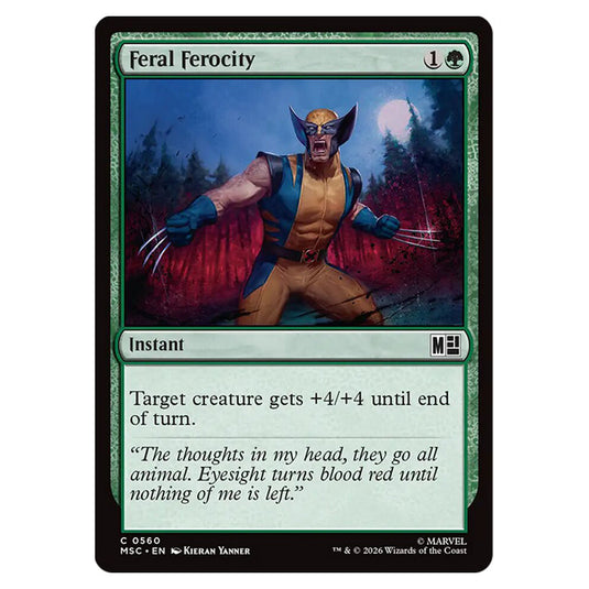 Feral Ferocity 0560 card from the Magic The Gathering set Marvel Super Heroes Commander