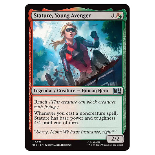 Stature, Young Avenger 0571 card from the Magic The Gathering set Marvel Super Heroes Commander