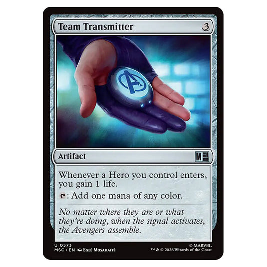 Team Transmitter 0573 card from the Magic The Gathering set Marvel Super Heroes Commander