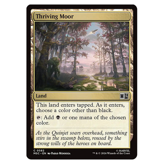 Thriving Moor 0582 card from the Magic The Gathering set Marvel Super Heroes Commander
