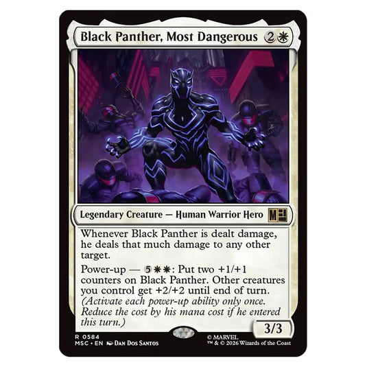 Black Panther, Most Dangerous 0584 card from the Magic The Gathering set Marvel Super Heroes Commander