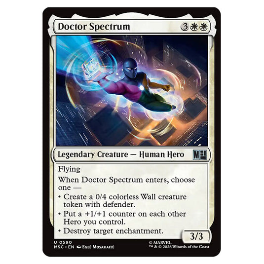 Doctor Spectrum 0590 card from the Magic The Gathering set Marvel Super Heroes Commander